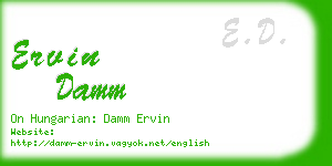 ervin damm business card